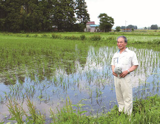 Mr. Haneda very positive in applying EM for his rice paddy