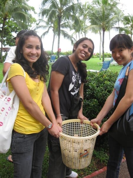 Volunteers throw EM Mudballs in other sites also as a pre event