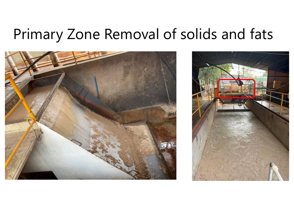 Primary treatment: solids and fat removal