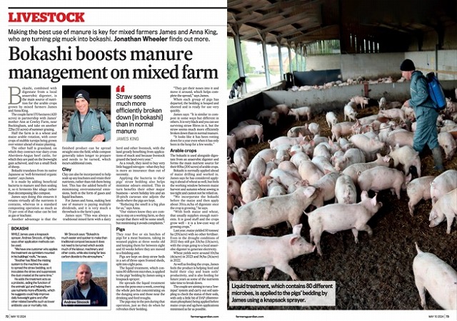 UK Farmers Using EM Bokashi Featured in the Farmers Guardian Magazine