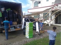 Shipping of relief materials and EM products