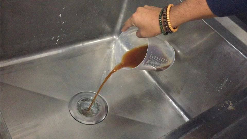 Pouring Activated EM directly to the sink is much easier than cleanup the trap