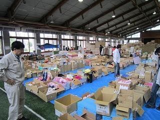 Relief Supplies Center in Tono City, Iwate Prefecture