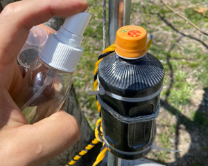 Regularly sprayed EM・X GOLD on barrier plastic bottles